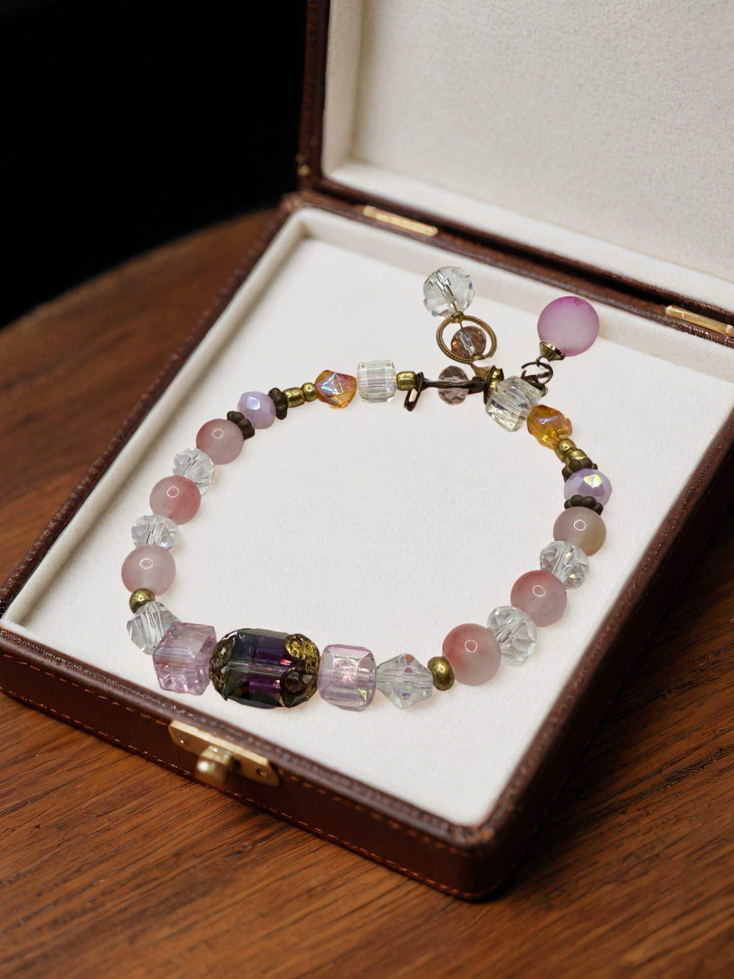 Soft Pink and Nude Beaded Bracelet