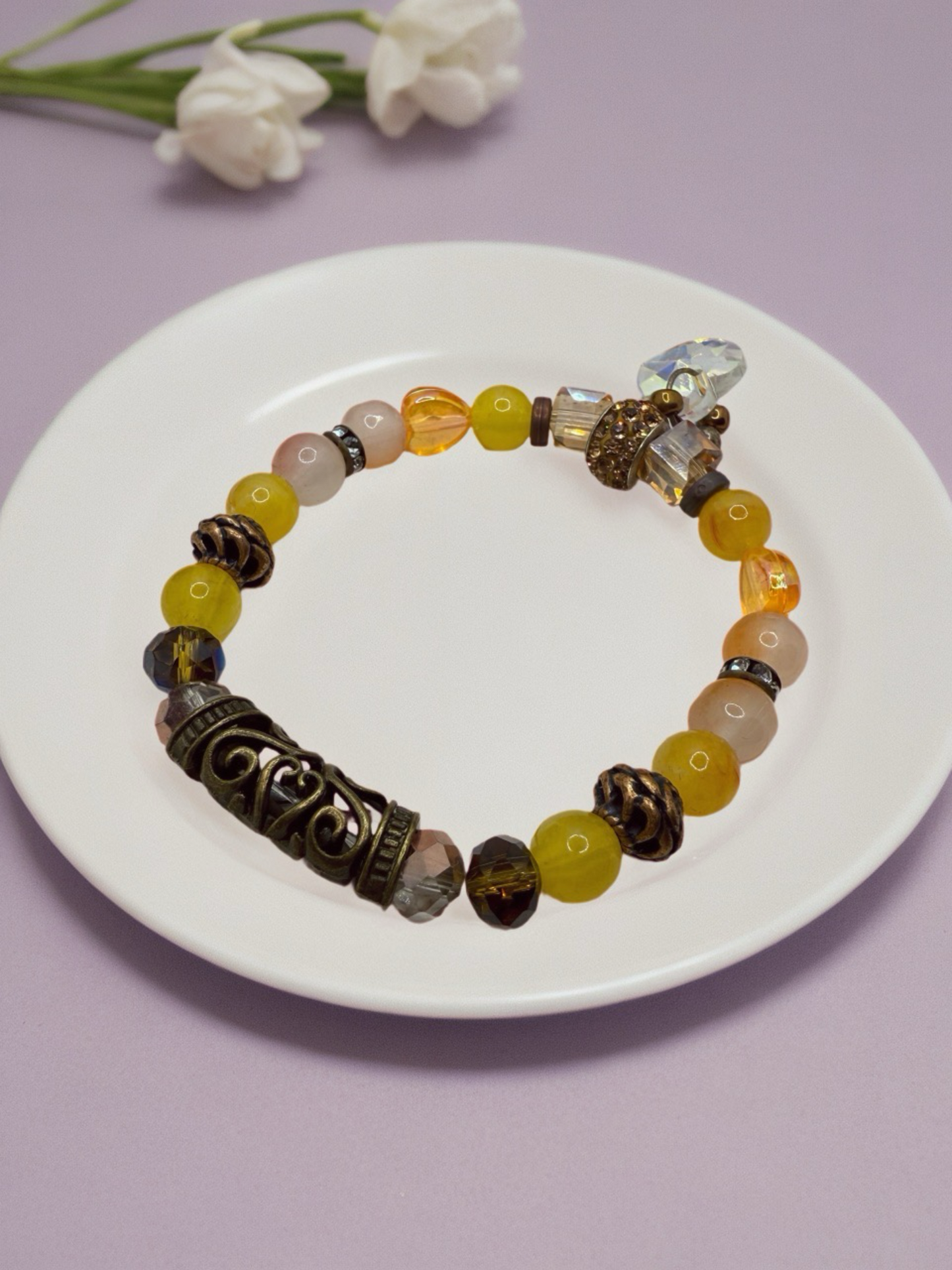 Golden Yellow Beaded Bracelet