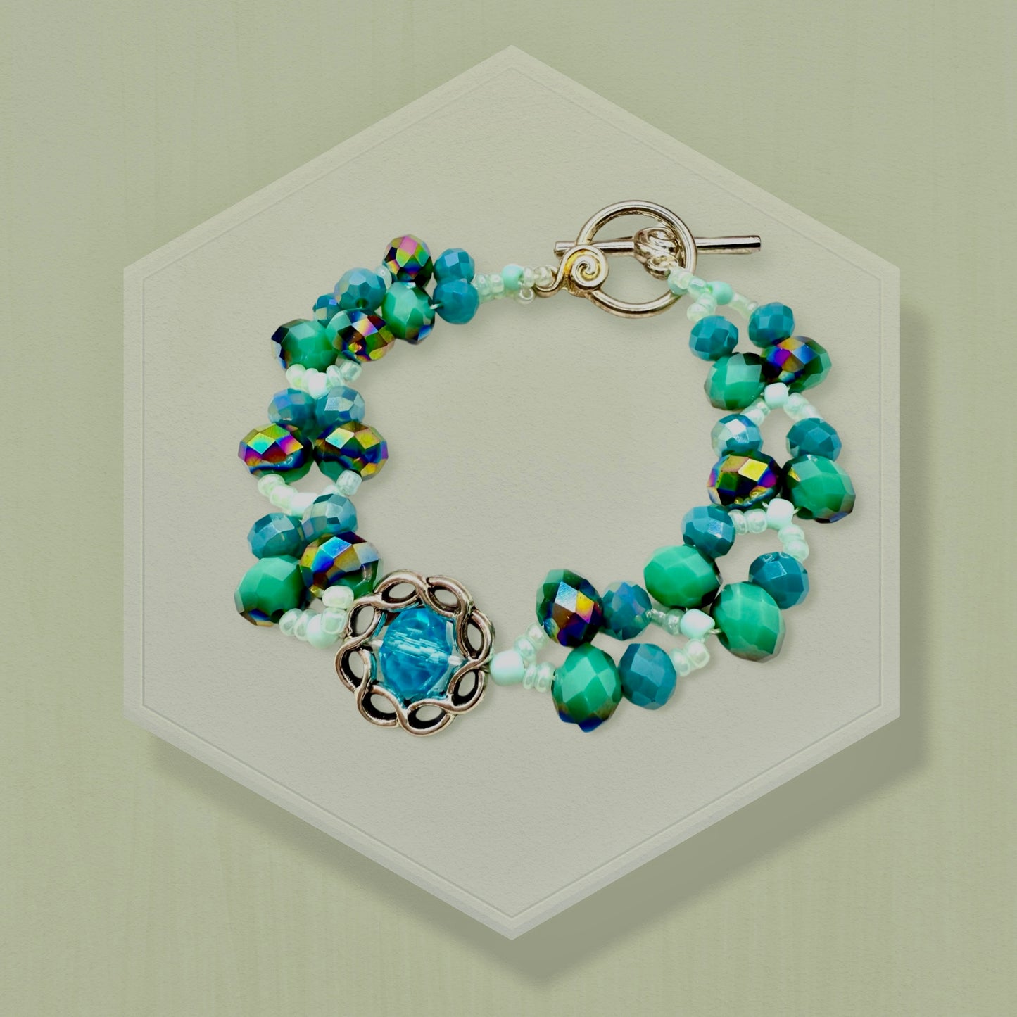 Turquoise glass beads
