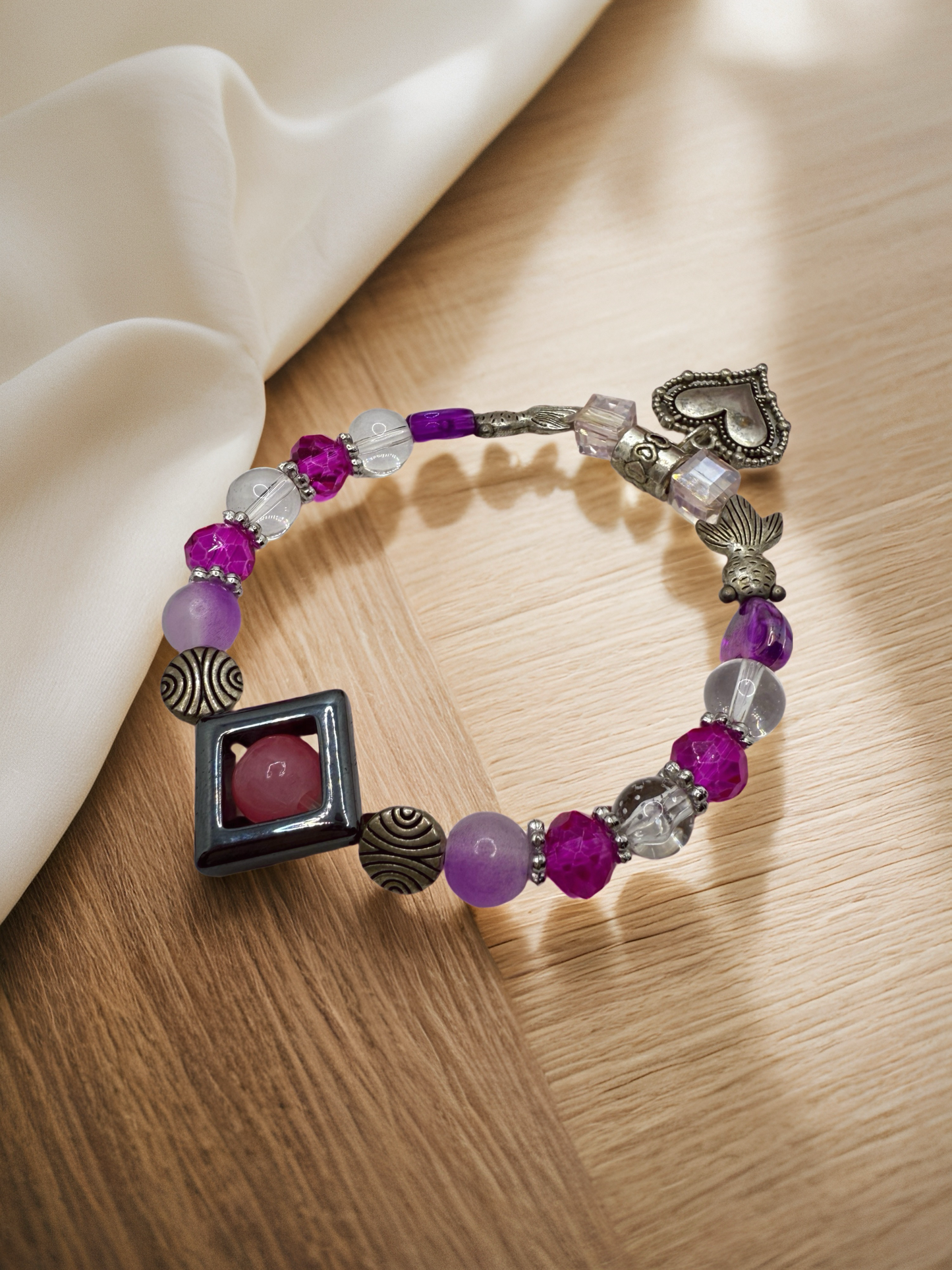 Soft Purple Beaded Bracelet