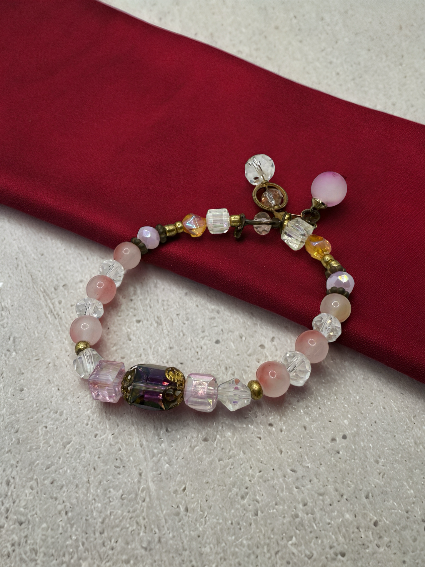 Soft Pink and Nude Beaded Bracelet