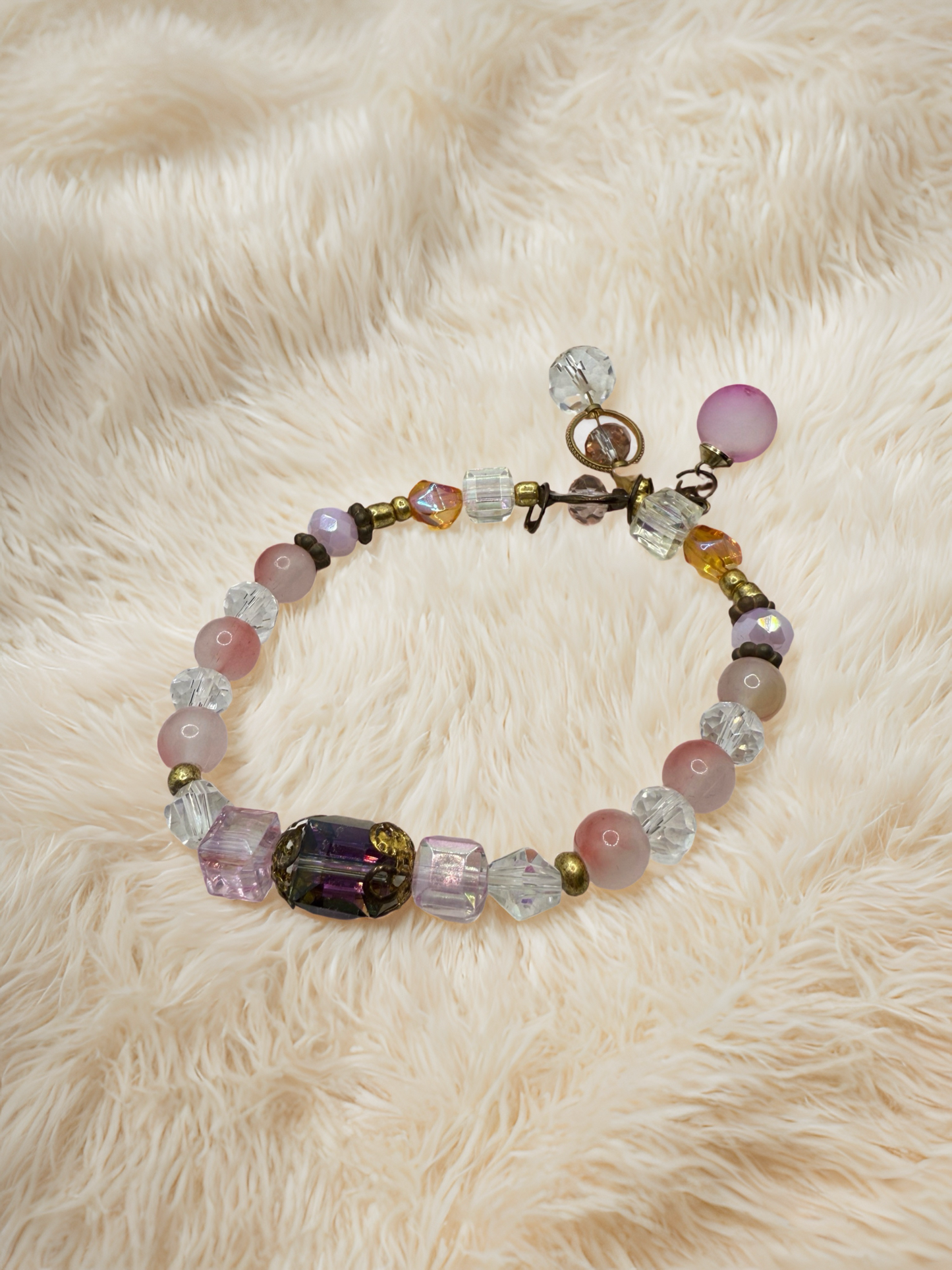 Soft Pink and Nude Beaded Bracelet