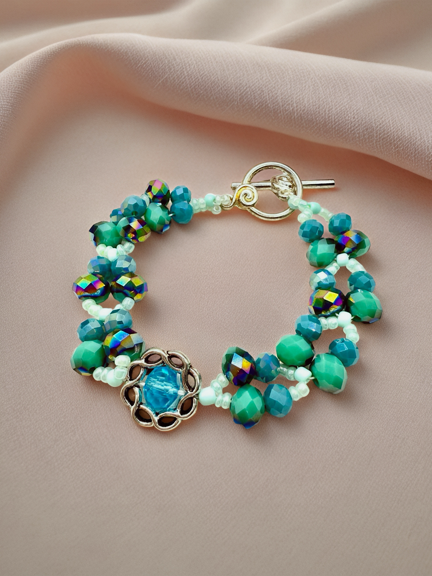 Turquoise glass beads