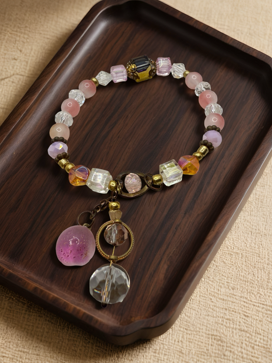 Soft Pink and Nude Beaded Bracelet