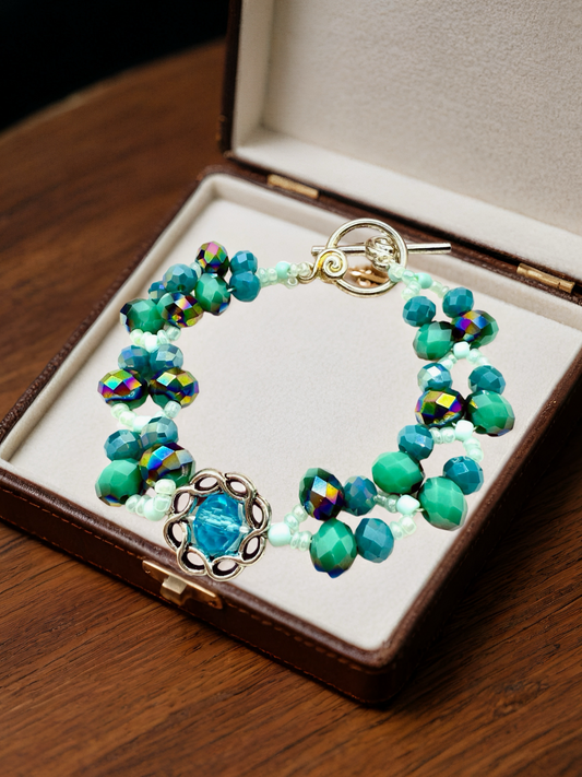 Turquoise glass beads